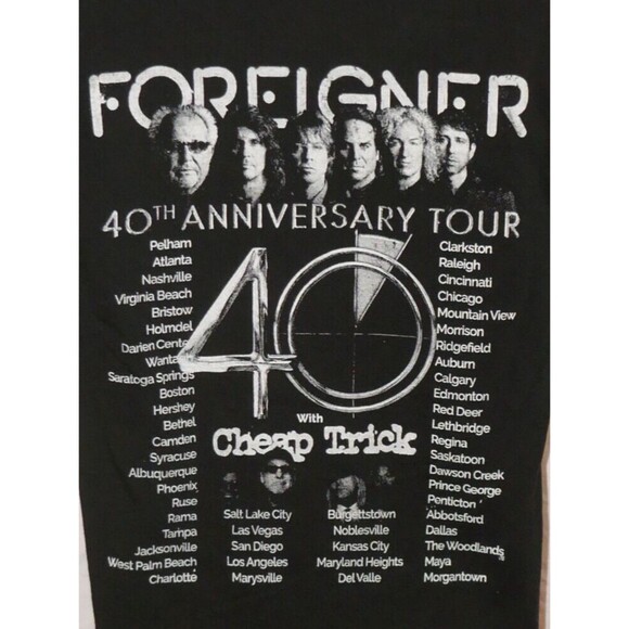 Foreigner Cheap Trick 40th Anniversary 2017 Tour Small T-Shirt - Picture 8 of 12